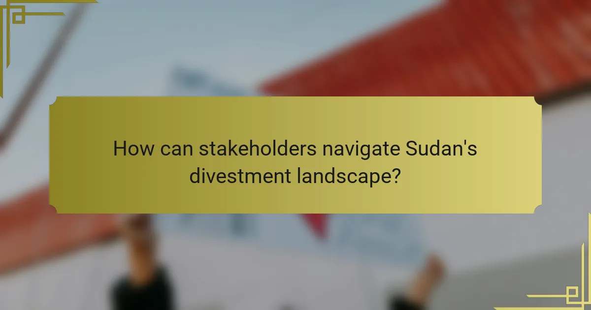 How can stakeholders navigate Sudan's divestment landscape?