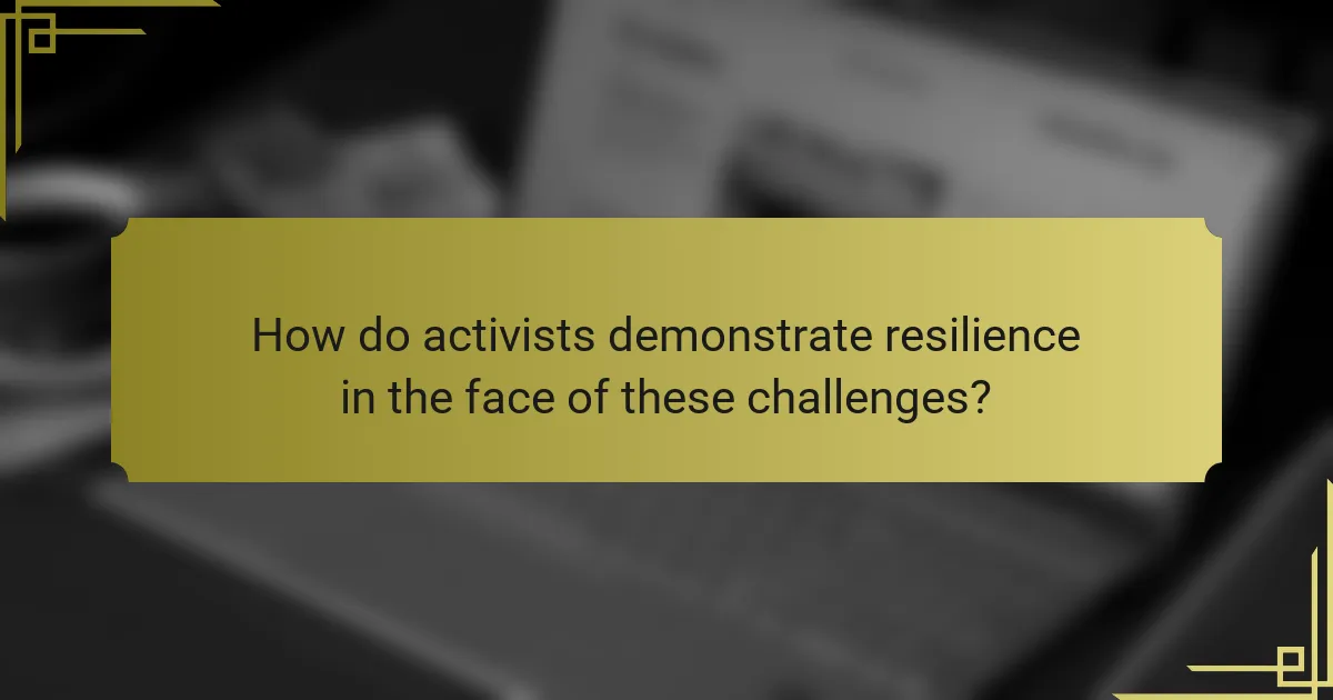 How do activists demonstrate resilience in the face of these challenges?