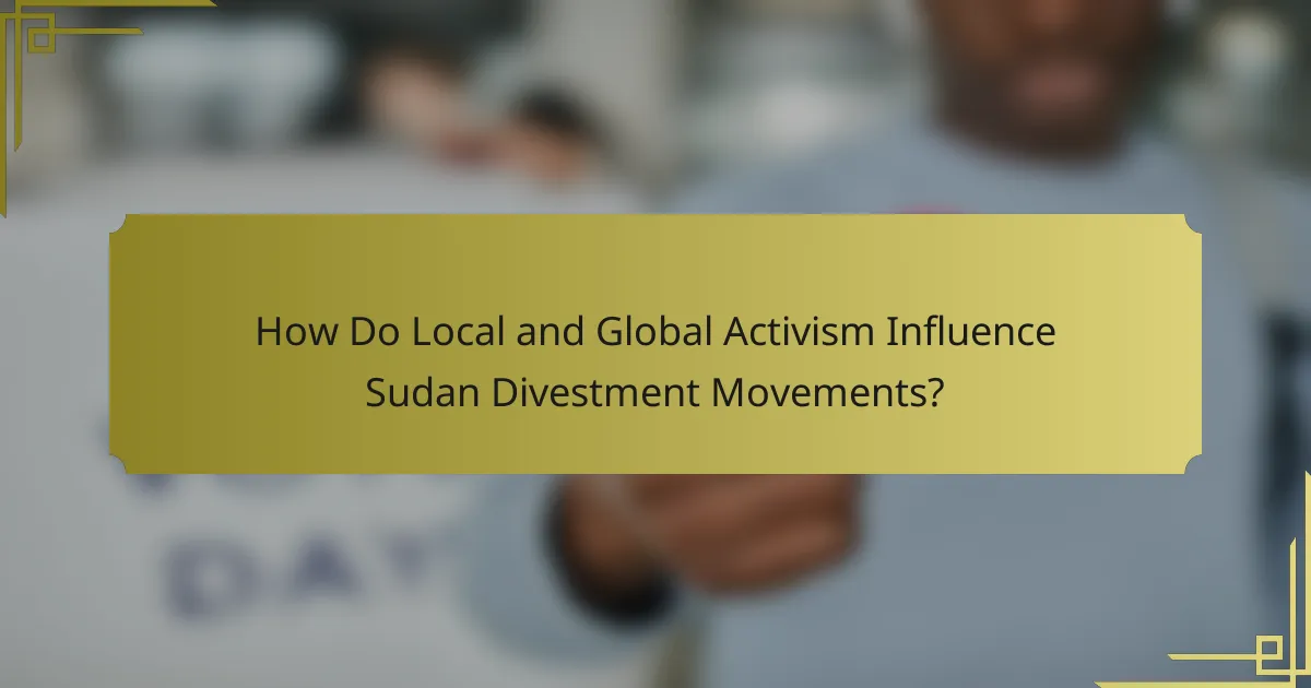 How Do Local and Global Activism Influence Sudan Divestment Movements?