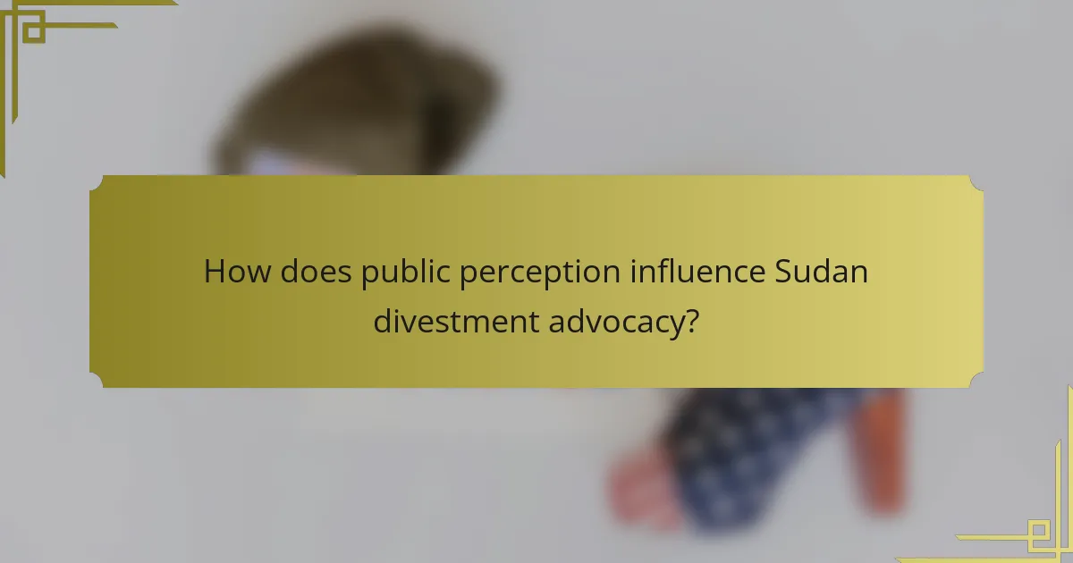 How does public perception influence Sudan divestment advocacy?