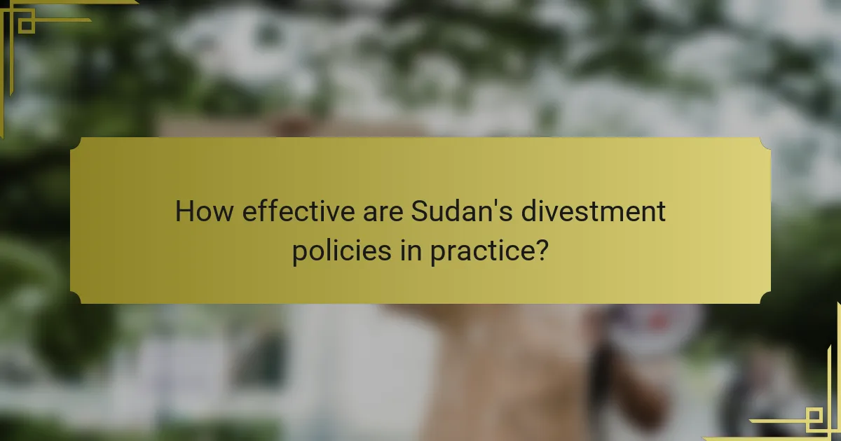 How effective are Sudan's divestment policies in practice?