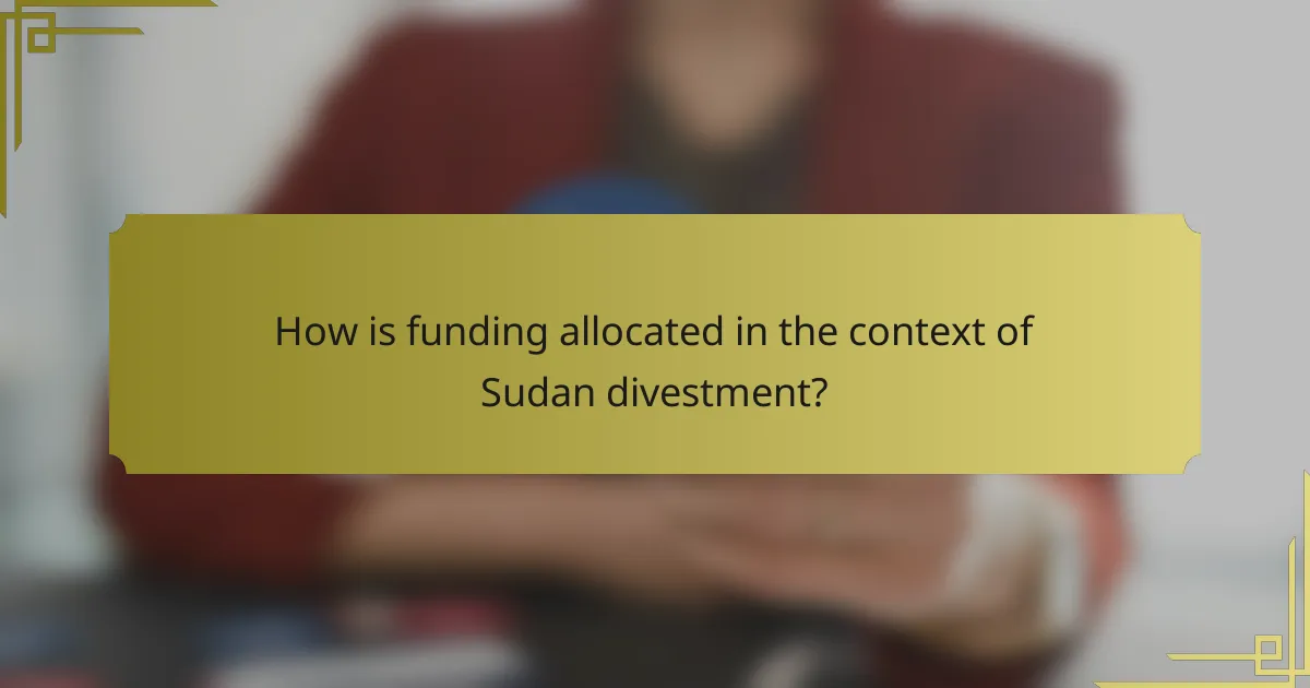 How is funding allocated in the context of Sudan divestment?