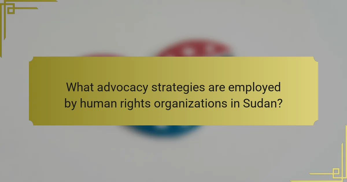 What advocacy strategies are employed by human rights organizations in Sudan?
