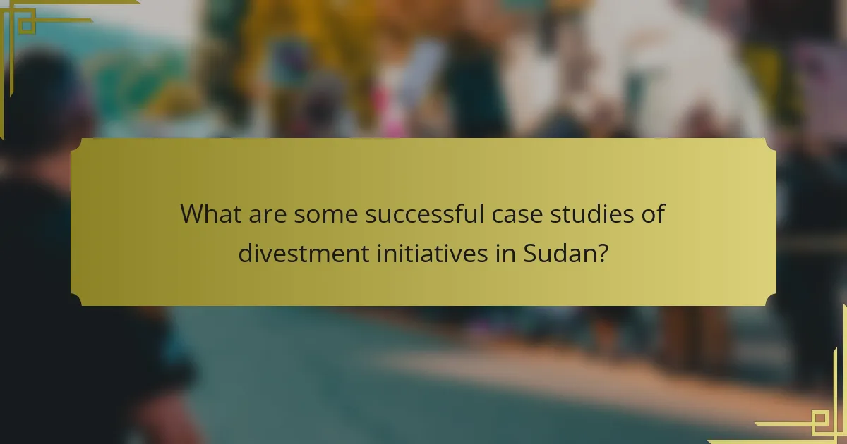 What are some successful case studies of divestment initiatives in Sudan?