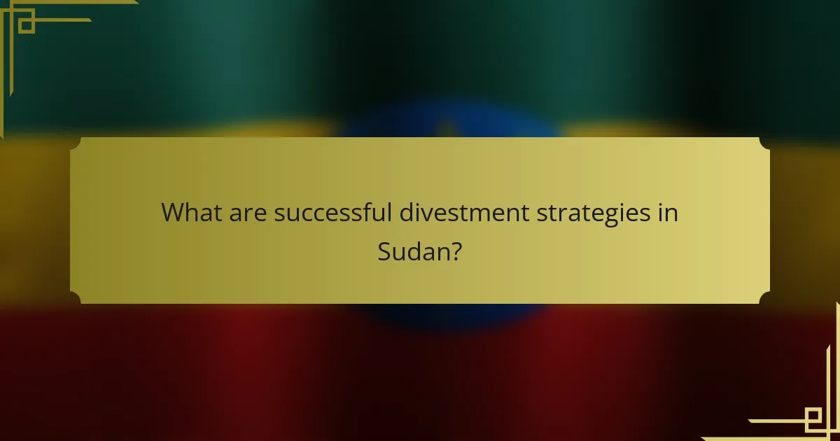 What are successful divestment strategies in Sudan?