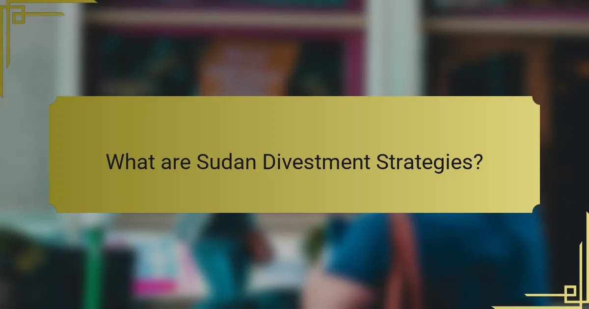 What are Sudan Divestment Strategies?