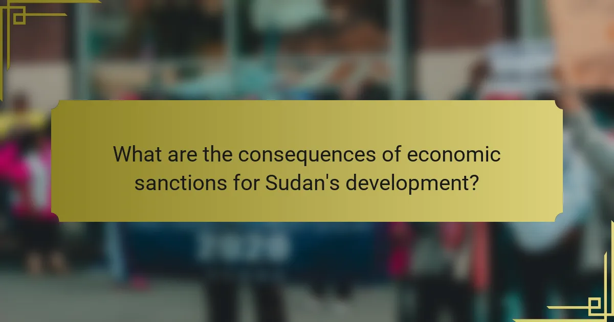 What are the consequences of economic sanctions for Sudan's development?