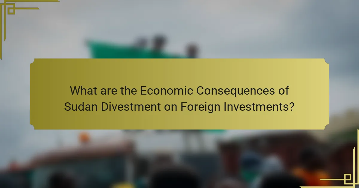What are the Economic Consequences of Sudan Divestment on Foreign Investments?