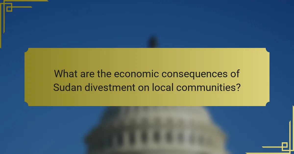 What are the economic consequences of Sudan divestment on local communities?