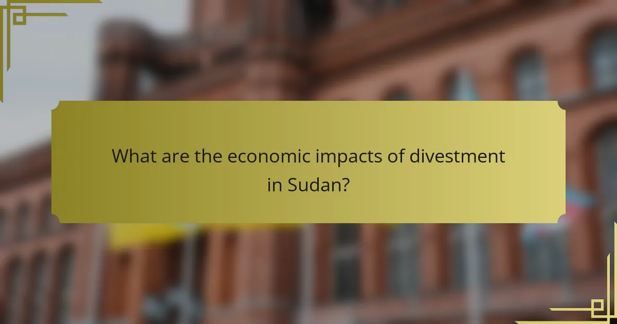 What are the economic impacts of divestment in Sudan?