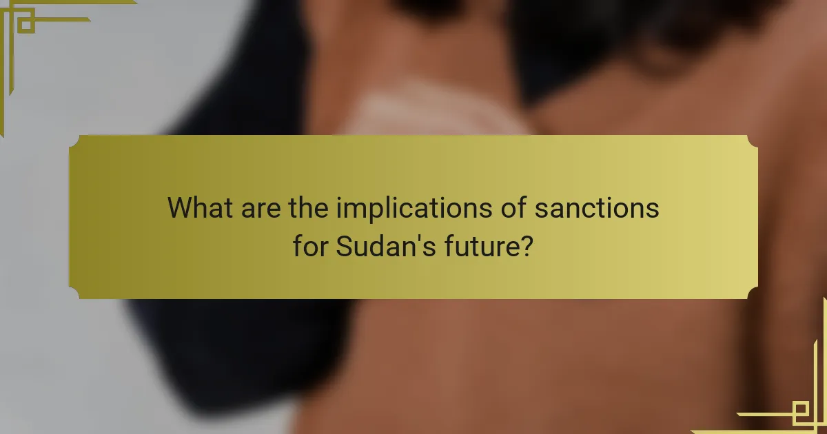 What are the implications of sanctions for Sudan's future?