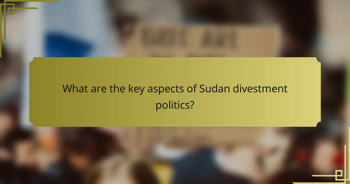 What are the key aspects of Sudan divestment politics?