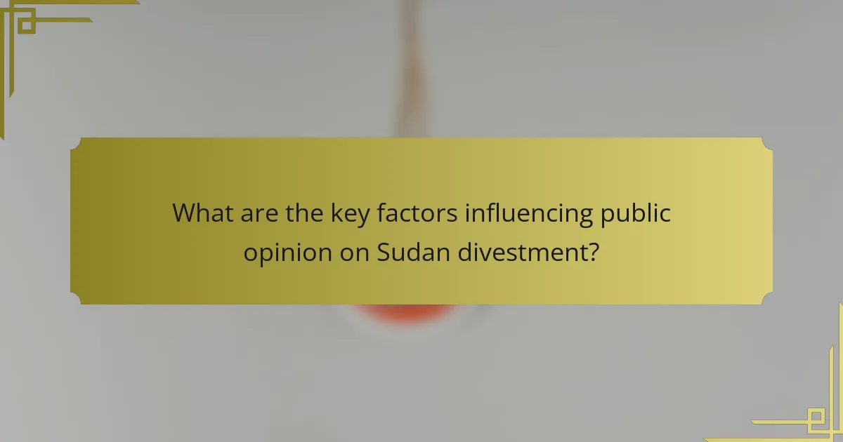 What are the key factors influencing public opinion on Sudan divestment?