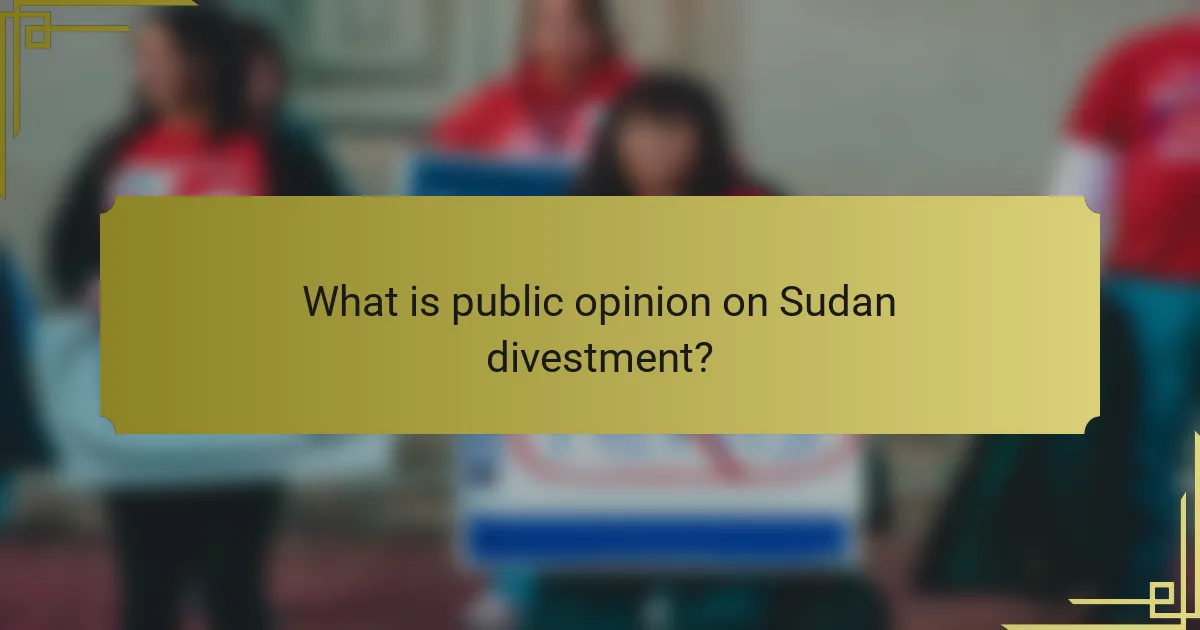 What is public opinion on Sudan divestment?