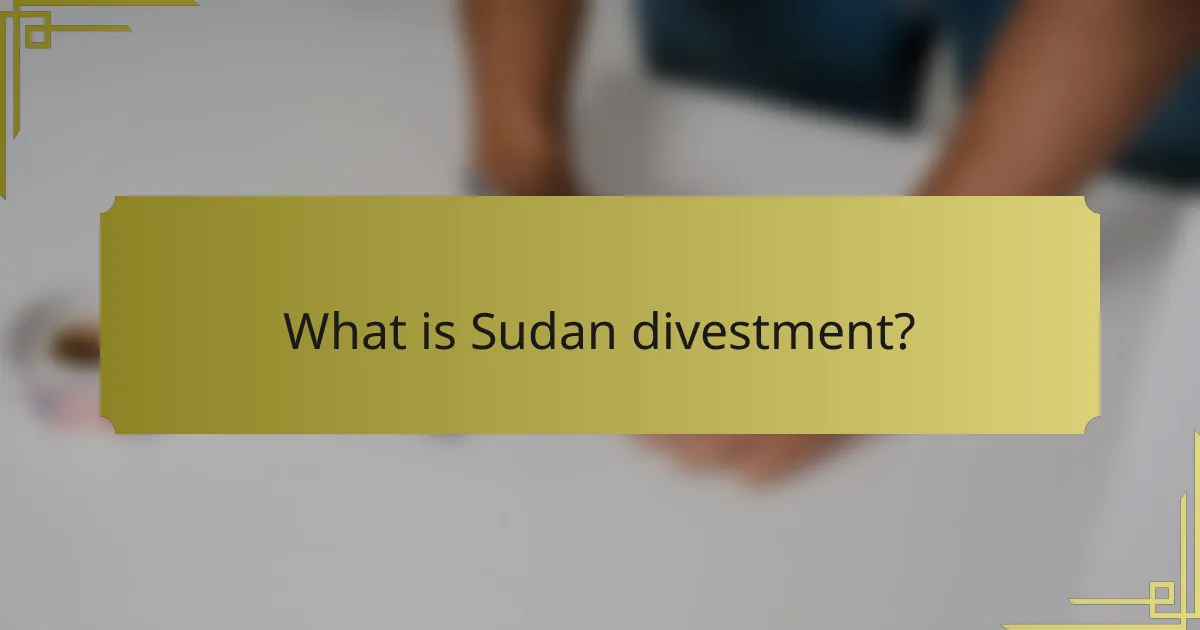 What is Sudan divestment?