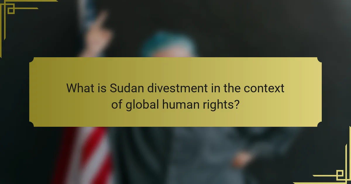 What is Sudan divestment in the context of global human rights?