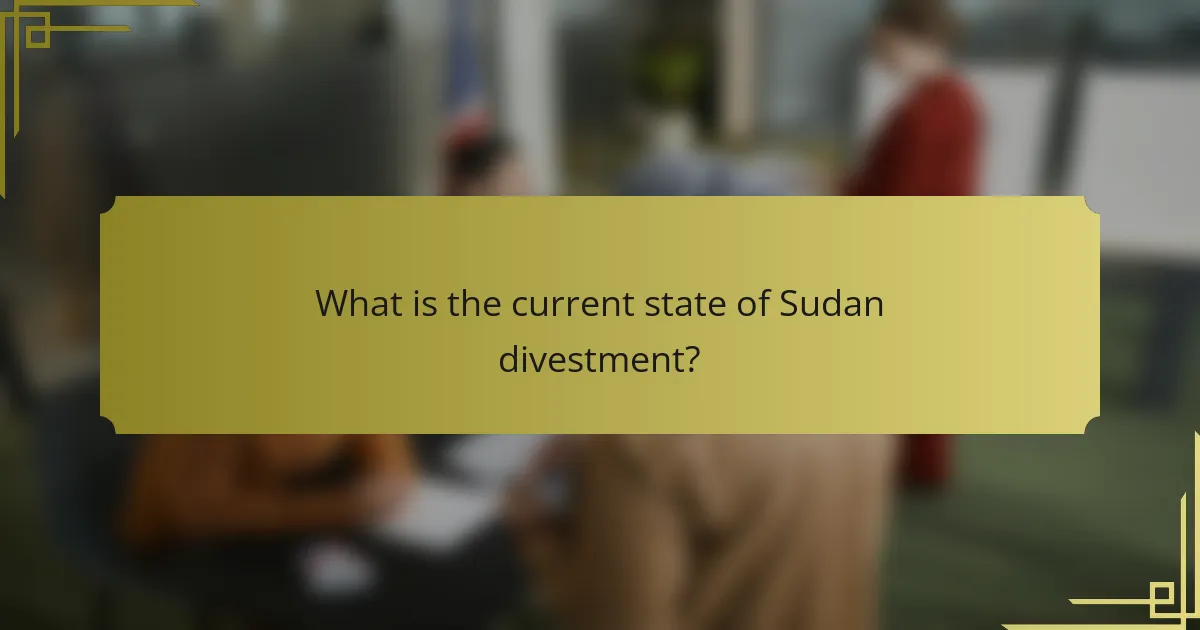 What is the current state of Sudan divestment?