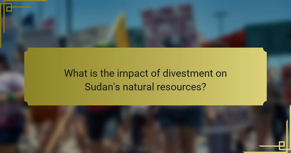 What is the impact of divestment on Sudan's natural resources?