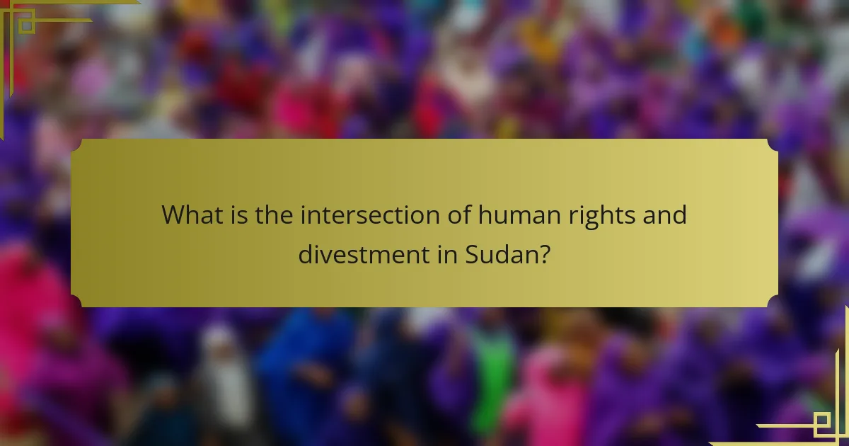 What is the intersection of human rights and divestment in Sudan?