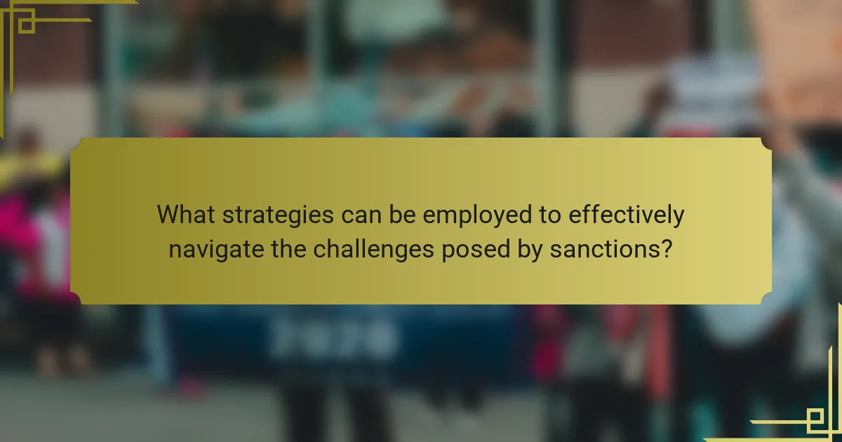 What strategies can be employed to effectively navigate the challenges posed by sanctions?